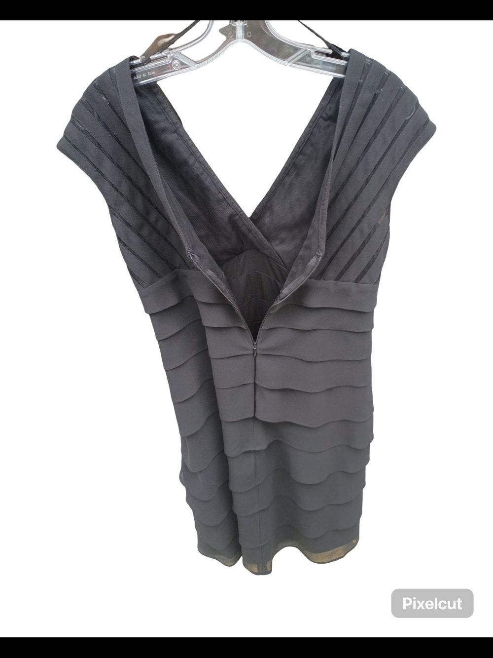 Vintage Scarlett Nite Pleated V-Neck Tiered Midi Dress Size 6 - Picture 7 of 14